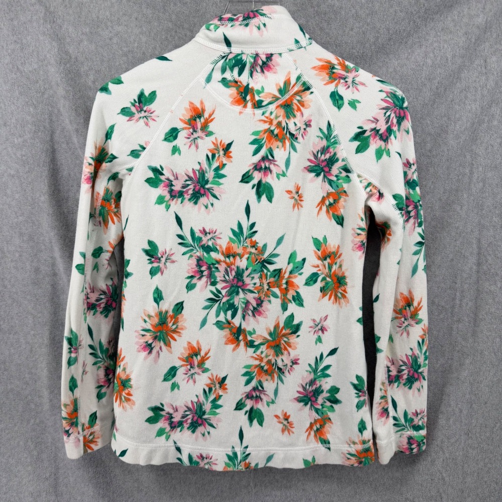 Tommy Bahama Floral Ribbed Full Zip Jacket White Orange Pink Green XXS SW221638 - Picture 11 of 12